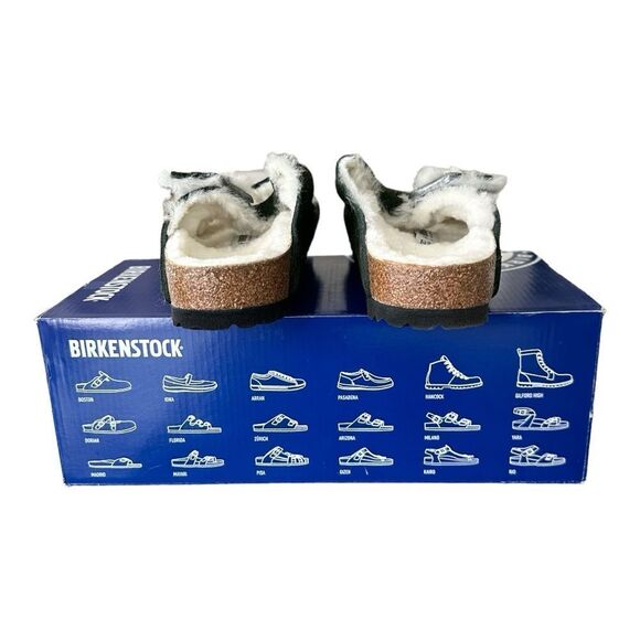 Birkenstock Arizona Shearling  Faux Fur Mountain View Green Women 6 Men 4 Narrow - Picture 4 of 9